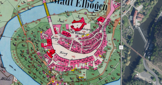 Ukázka z aplikace- historická mapa